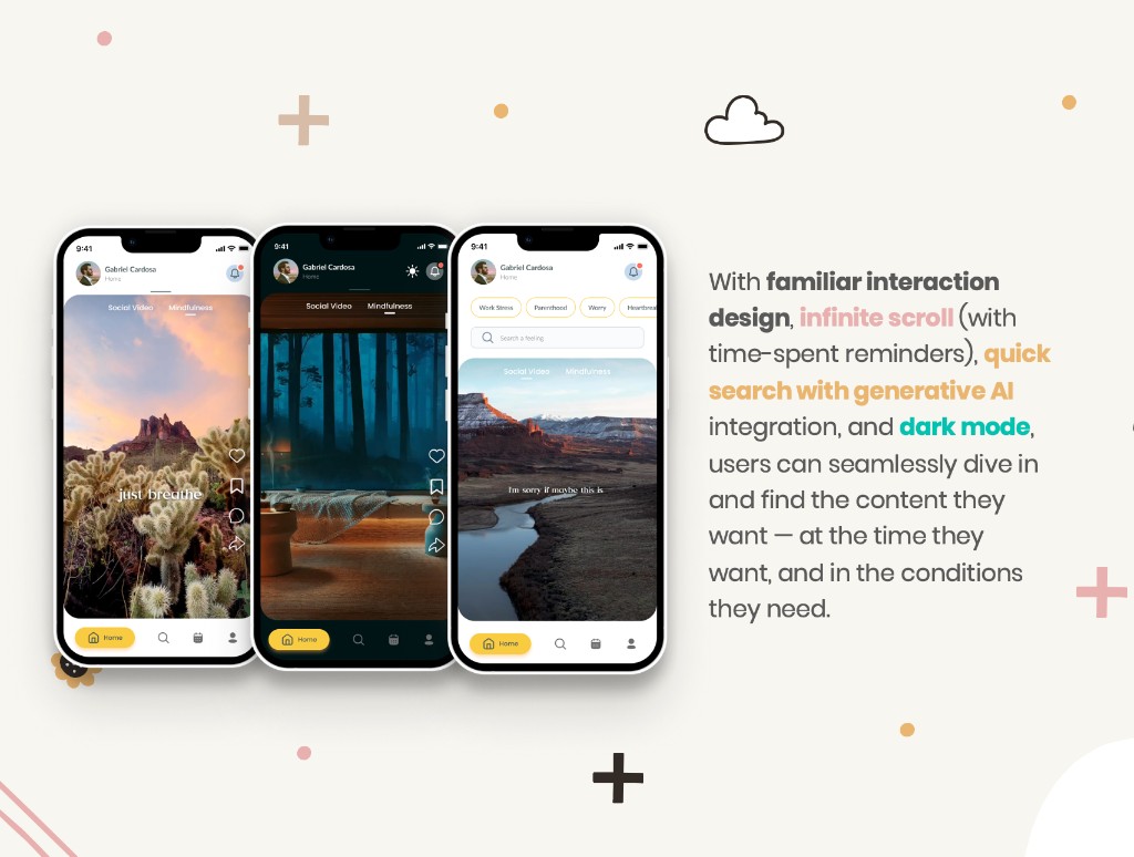 Paradigm — familiar interaction design with infinite scroll, AI search, and dark mode